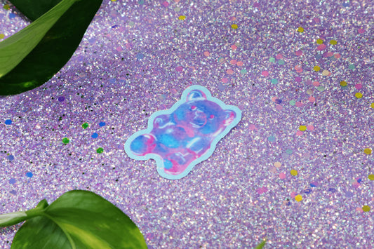 Die-Cut Sticker: Jelly Bear- Shimmery finish - 1ct