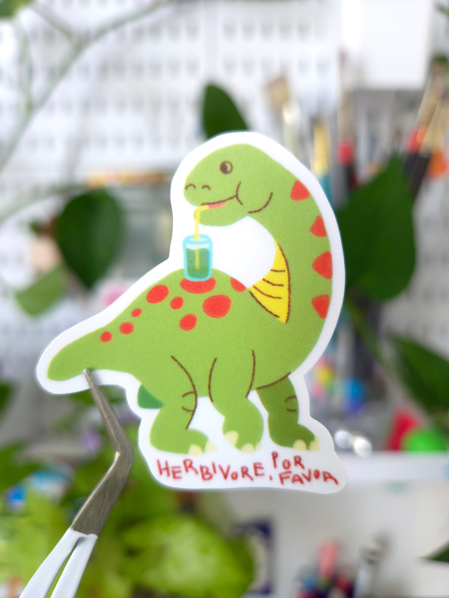 Herb the Herbivore | Matte Finish Die-Cut Sticker