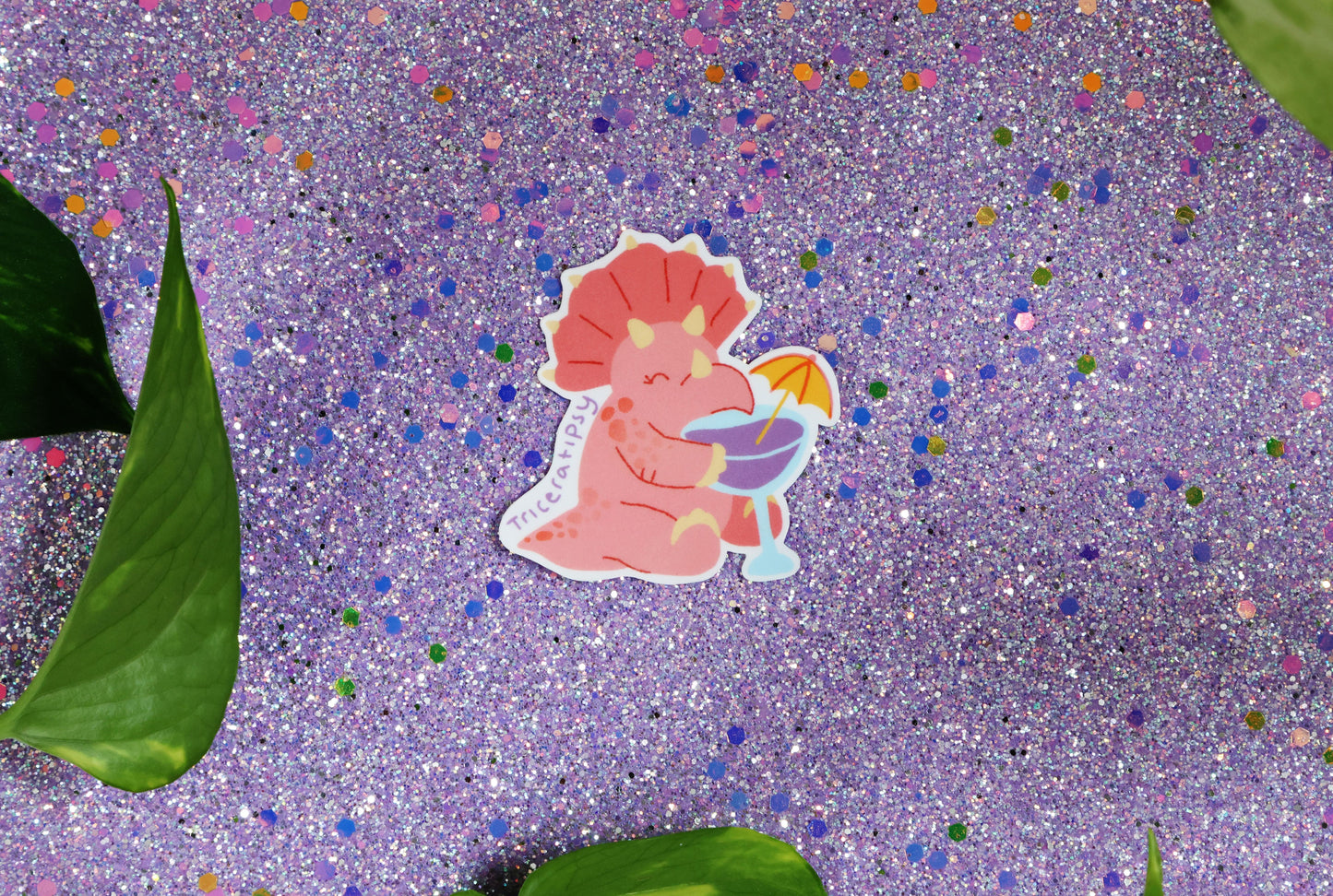Die-Cut Sticker: Trixie the Triceratops- Matte finish - 1ct