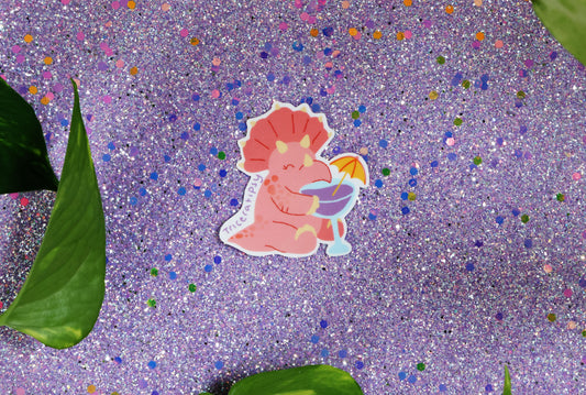 Trixie the Triceratops | Matte Finish Die-Cut Sticker